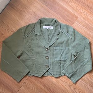 Free people olive 3 button jacket